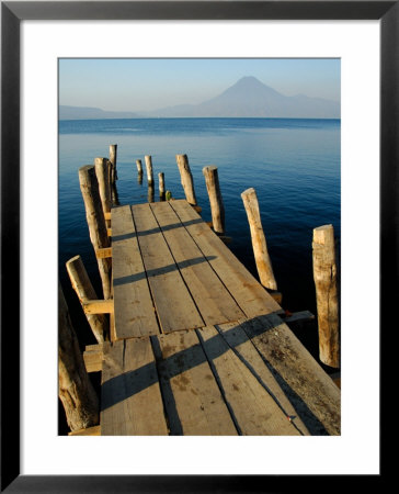 Lake Pier With San Pedro Volcano In Distance, Lake Atitlan, Western Highlands, Guatemala by Cindy Miller Hopkins Pricing Limited Edition Print image