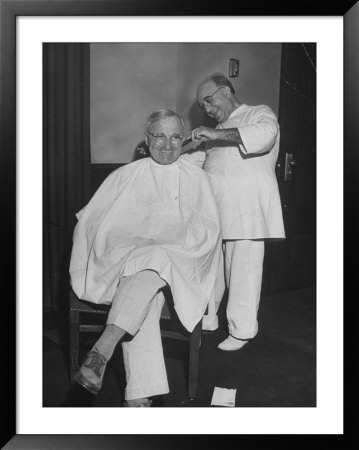 President Harry S. Truman Getting A Haircut by George Skadding Pricing Limited Edition Print image