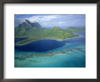 Aerial View, Tahiti, Bora Bora (Borabora), Society Islands, French Polynesia, South Pacific Islands by Sylvain Grandadam Pricing Limited Edition Print image
