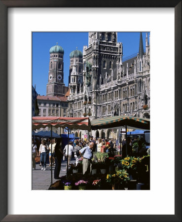 Market In Front Of City Hall, Marienplatz, Munich, Bavaria, Germany by Yadid Levy Pricing Limited Edition Print image