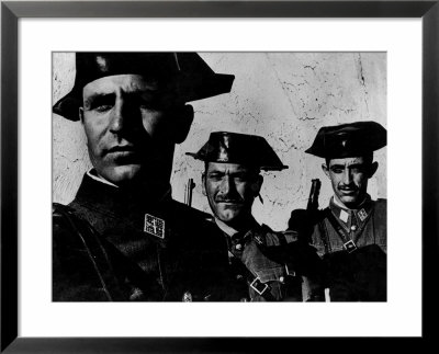 Members Of Dictator Franco's Feared Guardia Civil In Rural Spain, From Essay Spanish Village. by W. Eugene Smith Pricing Limited Edition Print image