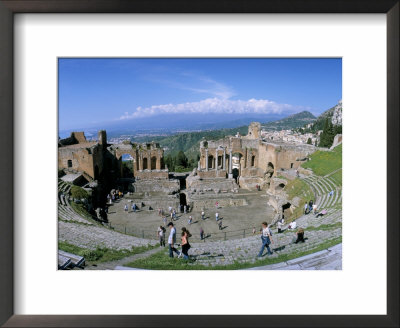 Morning Light On The Greek Theatre, Taormina, Island Of Sicily, Italy, Mediterranean by Kim Hart Pricing Limited Edition Print image