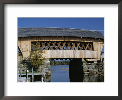 Covered Bridge, Squam Lake, New Hampshire, New England, Usa by Amanda Hall Pricing Limited Edition Print image
