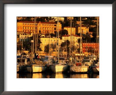 Harbour Yachts And Town Buildings In Morning, Menton, Provence-Alpes-Cote D'azur, France by David Tomlinson Pricing Limited Edition Print image