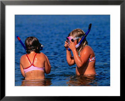 Young Girls With Snorkel And Masks In Water, Vejbystrand, Skane, Sweden by Anders Blomqvist Pricing Limited Edition Print image