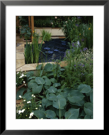 Small Square Pond With Decorative Metal Grille Cover, Chelsea Flower Show 2000 by Juliet Greene Pricing Limited Edition Print image