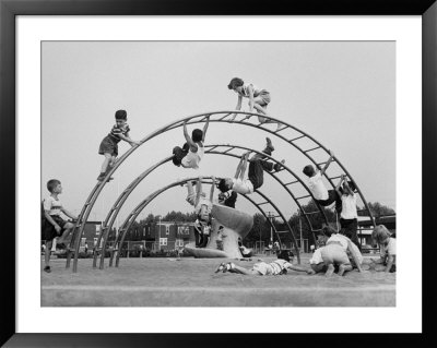 Children Playing On A Playground by Werner Wolff Pricing Limited Edition Print image