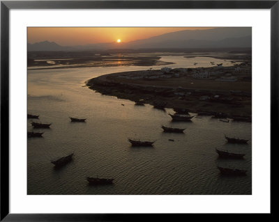 Sur Harbor From Rocky Mount In Ayaj At Sunset, Oman by James L. Stanfield Pricing Limited Edition Print image