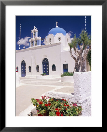 Orthodox Christian Church And Square, Akrotiri, Santorini (Thira), Cyclades Islands, Greece by Marco Simoni Pricing Limited Edition Print image