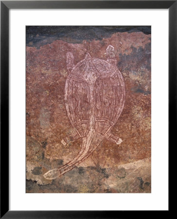 Painting Of Turtle At The Aboriginal Rock Art Site At Obirr Rock In Kakadu National Park by Robert Francis Pricing Limited Edition Print image