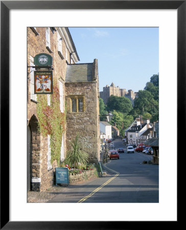 Luttrell Arms Hotel And Dunster Castle Beyond, Dunster, Somerset, England, United Kingdom by David Hunter Pricing Limited Edition Print image
