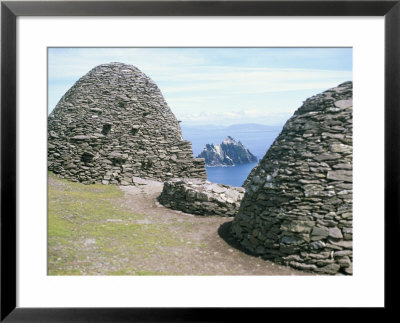 Stone Beehive Huts, Skellig Michael, Unesco World Heritage Site, County Kerry, Republic Of Ireland by David Lomax Pricing Limited Edition Print image