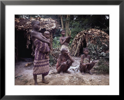 Mbnti Pygmies And Their Forest Huts, Ituri Rain Forest, Northern Zaire, Zaire, Africa by David Beatty Pricing Limited Edition Print image