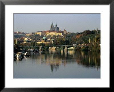 Prague Castle And Strahov Monastery Reflecting On Vltava River, Prague, Czech Republic by Richard Nebesky Pricing Limited Edition Print image