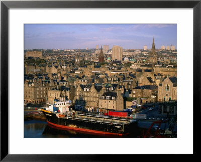 City Centre And Ship In Harbour, Aberdeen, United Kingdom by Jonathan Smith Pricing Limited Edition Print image