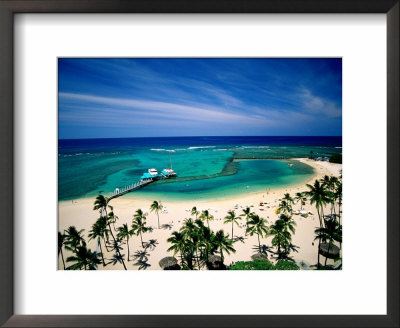 Waikiki Beach Fronting The Hilton Hawaiian Village Hotel, Honolulu, U.S.A. by Ann Cecil Pricing Limited Edition Print image