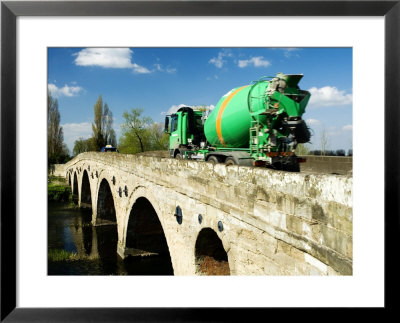 Traffic Crossing Medieval Bridge Over The River Avon, Warwickshire, Uk by Martin Page Pricing Limited Edition Print image