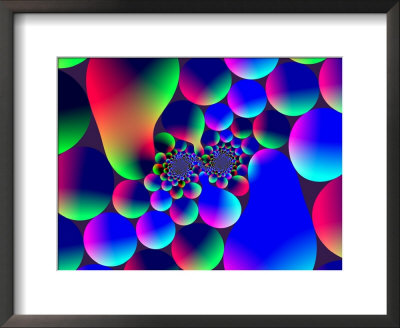 Multi-Coloured Abstract Fractal Pattern With Circular Shapes And Blobs by Albert Klein Pricing Limited Edition Print image