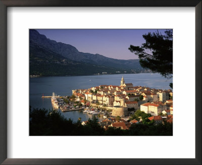 Elevated View Of Korcula Town, Old Town Of Korcula, Korcula Island, Dalmatian Coast, Croatia by Gavin Hellier Pricing Limited Edition Print image