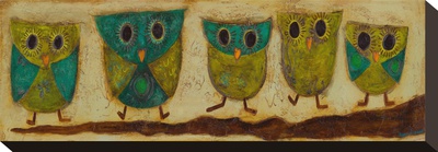 Turquoise Owl Family I by Anne Hempel Pricing Limited Edition Print image