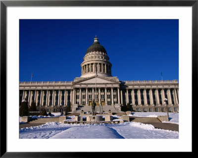 Snow In Front Of State Capitol Building, Salt Lake City, Utah, Usa by Stephen Saks Pricing Limited Edition Print image