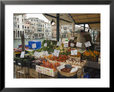 Fruit And Vegetable Stall At Canal Side Market, Venice, Veneto, Italy by Christian Kober Pricing Limited Edition Print image