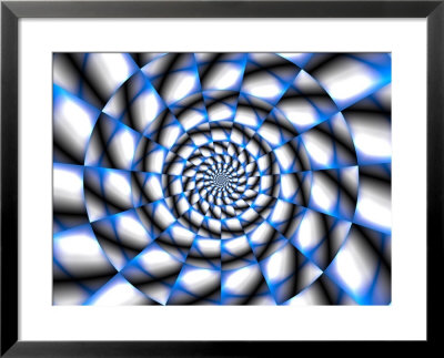 Abstract Blue And White Spiral Design by Albert Klein Pricing Limited Edition Print image
