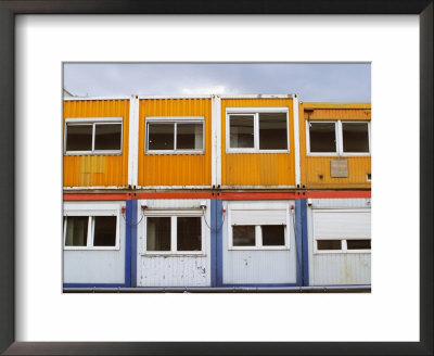 Brightly Colored, Double Decker Construction Trailers In Berlin by Jim Webb Pricing Limited Edition Print image