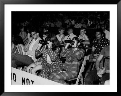 Crowd, Some With Binoculars, Awaiting Arrival Of Rolling Stones For Concert At Forest Hills Stadium by Walter Daran Pricing Limited Edition Print image