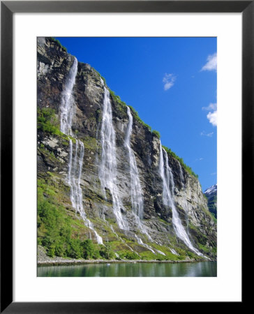 Seven Sisters Falls As Seen From Ferry, Geiranger Fjord, Norway, Europe by Anthony Waltham Pricing Limited Edition Print image
