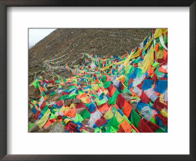 Praying Flags With Mt. Quer Shan, Tibet-Sichuan, China by Keren Su Pricing Limited Edition Print image