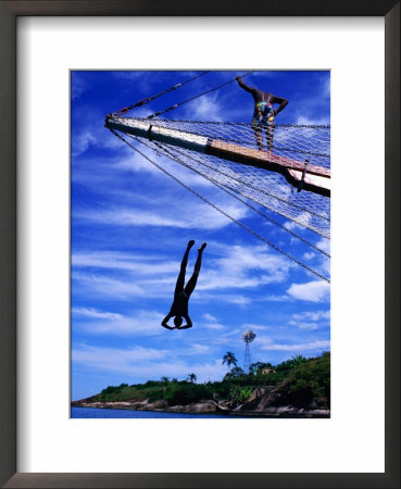 Taking A Dive From A Tall Ship Off The Green Coast In Ilha Grande, Brazil by John Maier Jr. Pricing Limited Edition Print image