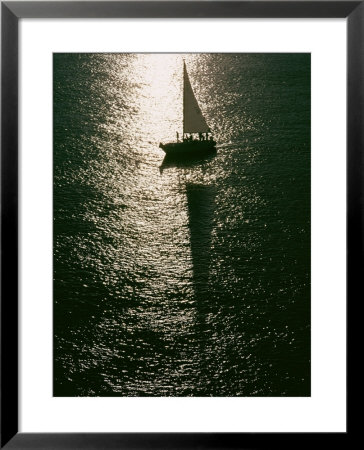 Silhouetted Sailboat On The Columbia River by David Boyer Pricing Limited Edition Print image