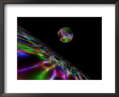 Abstract Bubble Over Multi-Colured Liquid Against Black Background by Albert Klein Pricing Limited Edition Print image