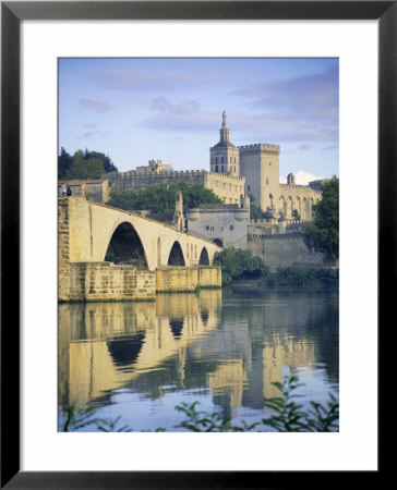 Papal Palace And Bridge Over The River Rhone, Avignon, Provence, France, Europe by John Miller Pricing Limited Edition Print image