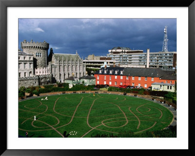 The Circular Garden Of Dublin Castle With Its Carved Patterns In The Grass, Dublin, Ireland by Doug Mckinlay Pricing Limited Edition Print image