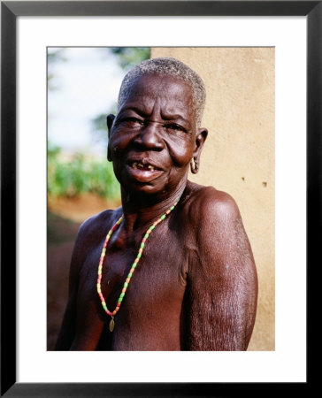 Portrait Of Elderly Betamaribe (Somba) Woman, Koussou, Benin by Pershouse Craig Pricing Limited Edition Print image
