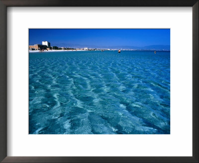 Water Shallows At Poetto Beach, Cagliari, Sardinia, Italy by Dallas Stribley Pricing Limited Edition Print image