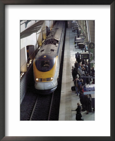 Eurostar Train Arriving At Lille Europe Station, Lille, Nord, France by David Hughes Pricing Limited Edition Print image