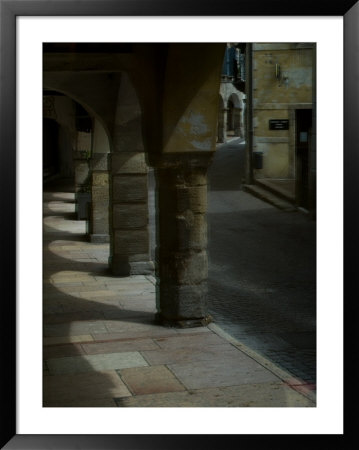 Columns Along A Road Reflected In A Shop Window, Asolo, Italy by Todd Gipstein Pricing Limited Edition Print image