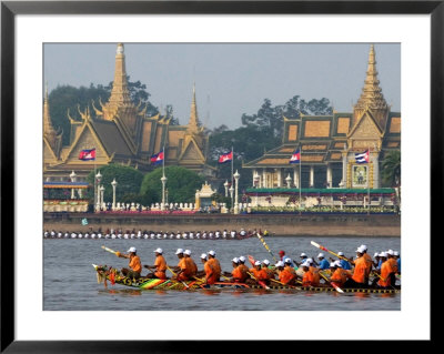 Cambodian Racers Row Their Wooden Boat by Heng Sinith Pricing Limited Edition Print image