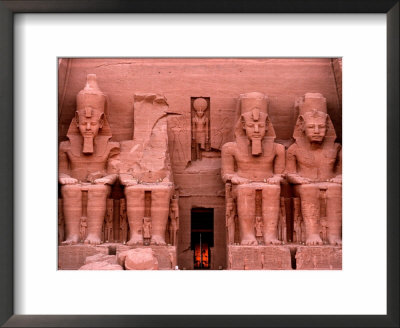 Temple Facade, Colossal Figures Of Ramses Ii, New Kingdom, Abu Simbel, Egypt by Kenneth Garrett Pricing Limited Edition Print image