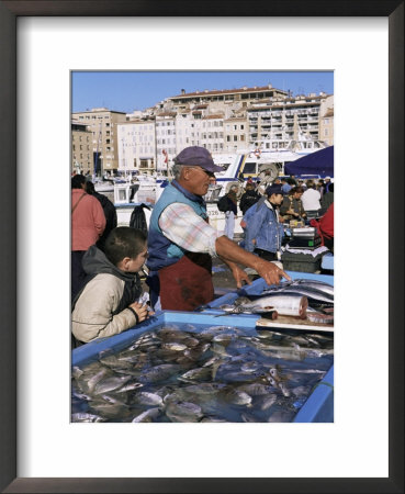 Fish Market, Vieux Port, Marseille, Bouches Du Rhone, Provence, France by Guy Thouvenin Pricing Limited Edition Print image