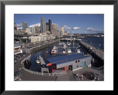 Bell Street Pier And Harbor On Elliott Bay, Seattle, Washington, Usa by Connie Ricca Pricing Limited Edition Print image