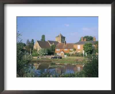 St. Mary's Church, Cottages And Village Sign, Chiddingfold, Haslemere, Surrey, England by Pearl Bucknall Pricing Limited Edition Print image