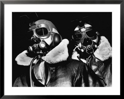 Pilots Of American Bomber Command Wearing High Altitude Clothes, Oxygen Masks And Flight Goggles by Margaret Bourke-White Pricing Limited Edition Print image