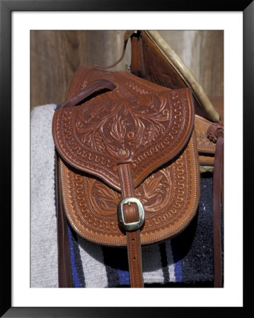 Detail Of Ornate Horse Saddle Bag, Deer Lodge, Montana, Usa by John & Lisa Merrill Pricing Limited Edition Print image