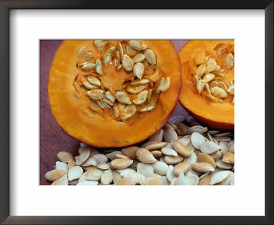 Sliced Pumpkin With Pumpkin Seeds (Cucurbita Sp) Europe by Reinhard Pricing Limited Edition Print image