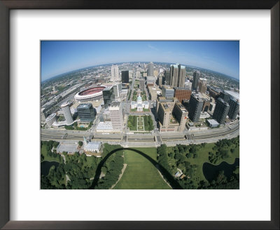 State Capitol And Downtown Seen From Gateway Arch, Which Casts A Shadow, St. Louis, Usa by Tony Waltham Pricing Limited Edition Print image