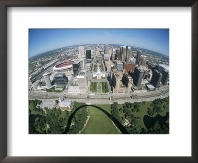 State Capitol And Downtown Seen From Gateway Arch, Which Casts A Shadow, St. Louis, Usa by Tony Waltham Pricing Limited Edition Print image